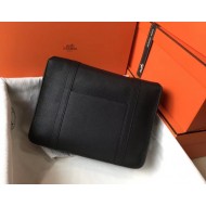 Hermes Steve 35 Messenger Bag In Black Clemence Calfskin High