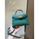 Hermes Kelly Mini II Bag Epsom Leather In Malachite CTN High