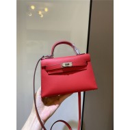 Hermes Kelly Mini II Bag Epsom Leather In Rouge H CTN High