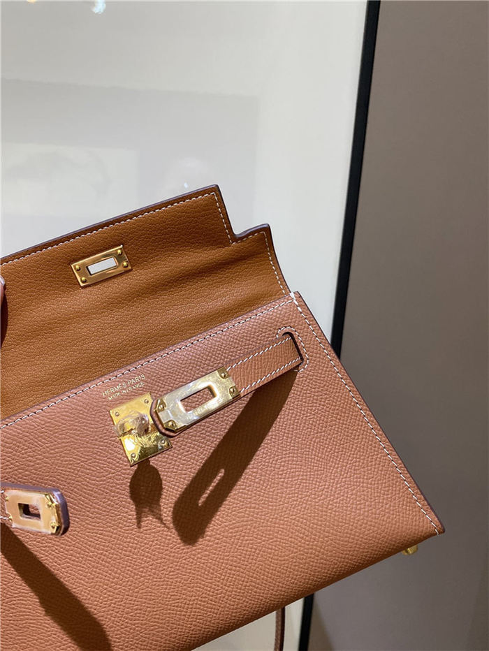 Hermes Kelly Mini II Bag Epsom Leather In Gold CTN High