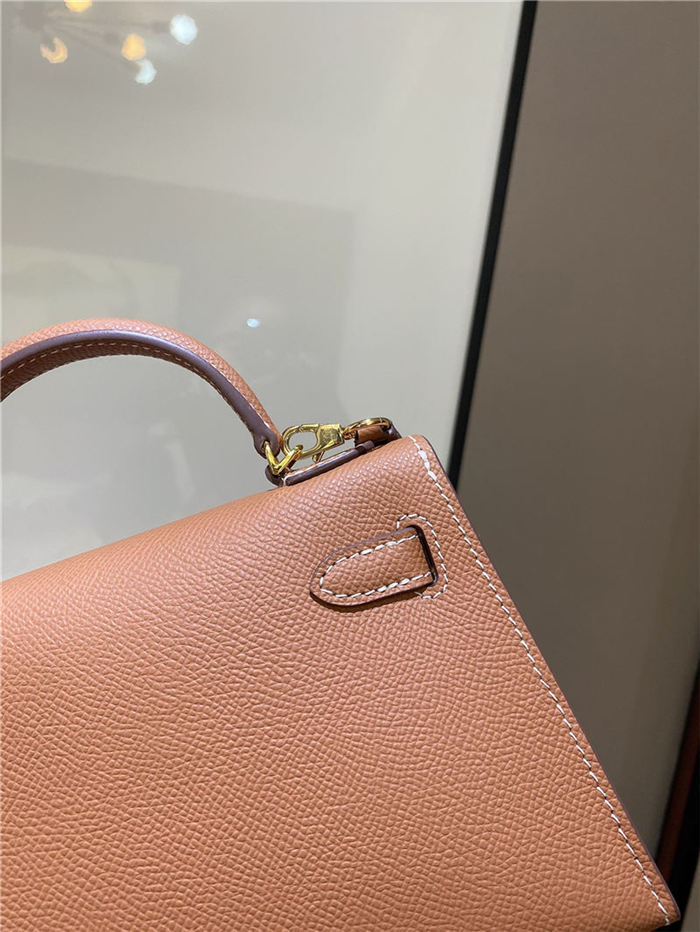 Hermes Kelly Mini II Bag Epsom Leather In Gold CTN High