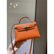 Hermes Kelly Mini II Bag Epsom Leather In Orange CTN High