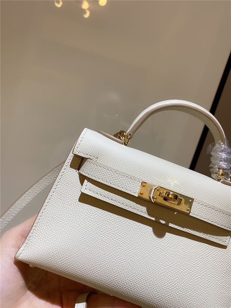 Hermes Kelly Mini II Bag Epsom Leather In Craie CTN High