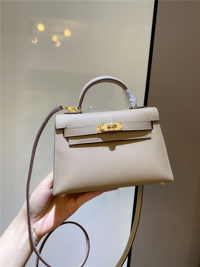 Hermes Kelly Mini II Bag Epsom Leather In Trench CTN High