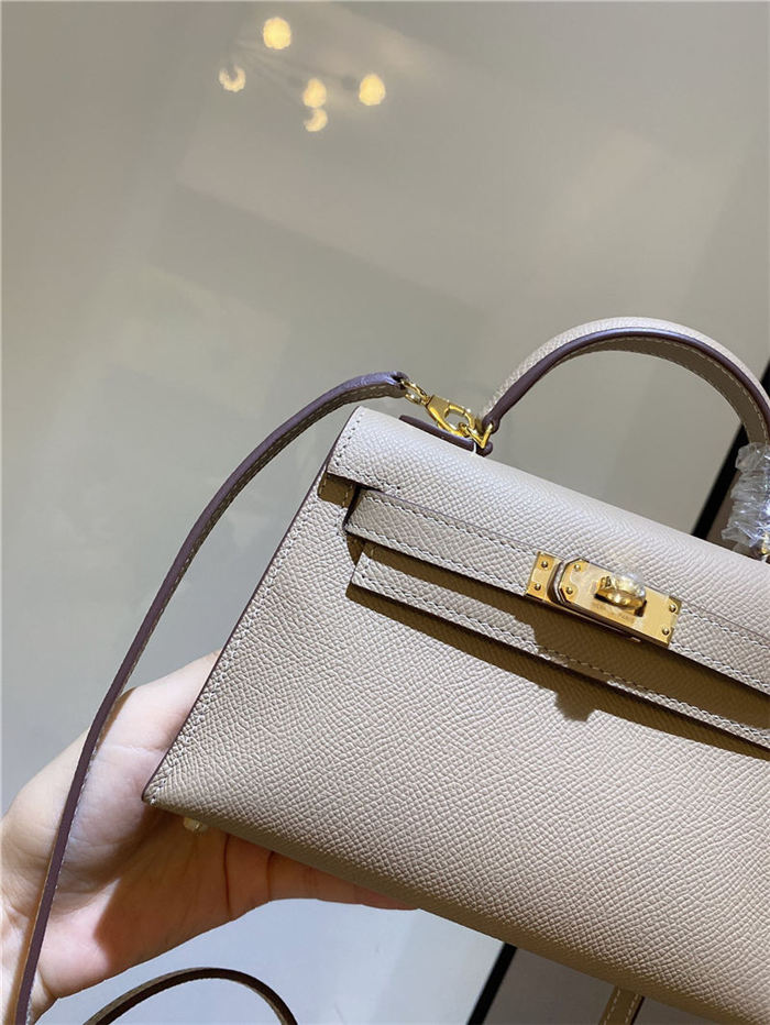 Hermes Kelly Mini II Bag Epsom Leather In Trench CTN High