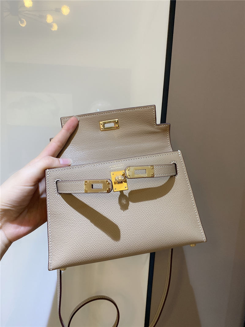 Hermes Kelly Mini II Bag Epsom Leather In Trench CTN High