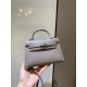 Hermes Kelly Mini II Bag Epsom Leather In Gris Asphalt CTN High