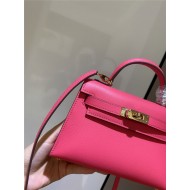 Hermes Kelly Mini II Bag Epsom Leather In Rose eLipstick CTN High