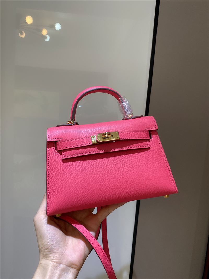 Hermes Kelly Mini II Bag Epsom Leather In Rose eLipstick CTN High