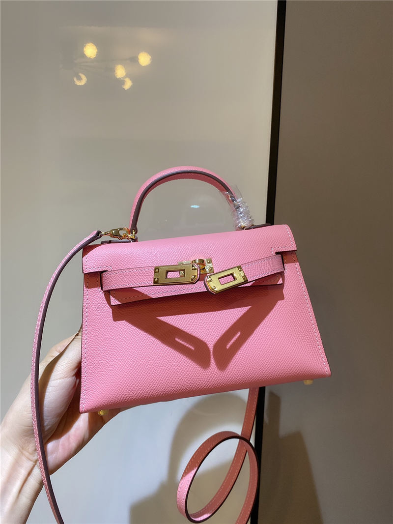 Hermes Kelly Mini II Bag Epsom Leather In Rose Saiura CTN High