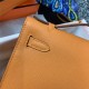 Hermes Kelly Pochette Bag Epsom Leather Silver/Gold Metal WAX High