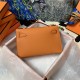 Hermes Kelly Pochette Bag Epsom Leather Silver/Gold Metal WAX High