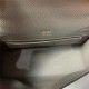 Hermes Kelly Pochette Bag Epsom Leather Silver/Gold Metal WAX High