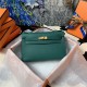 Hermes Kelly Pochette Bag Epsom Leather Silver/Gold Metal WAX High