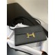 Hermes Constance To Go Long Wallet Epsom Leather Black Gold-Metal WAX High