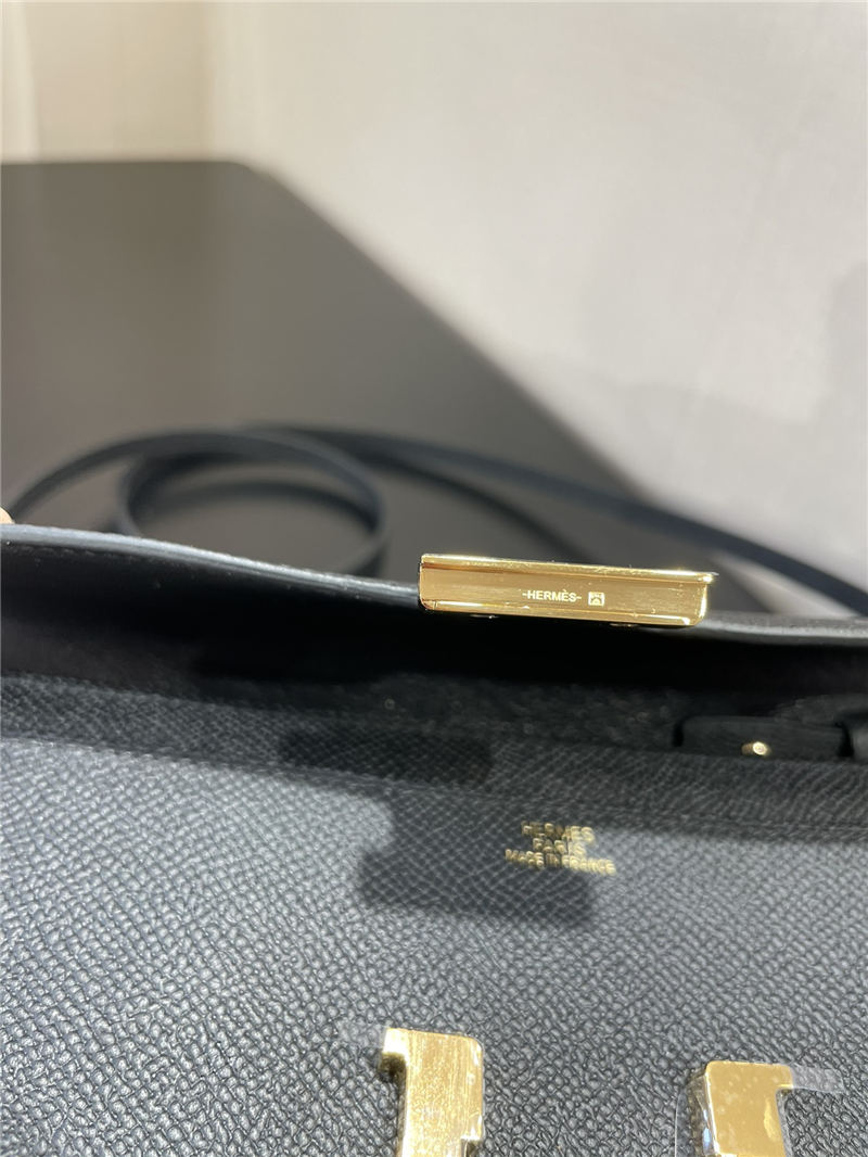 Hermes Constance To Go Long Wallet Epsom Leather Black Gold-Metal WAX High