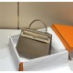 Hermes Kelly 25/28cm Sellier Bag Epsom Leather Silver/Gold Metal In Etoupe-Gold High