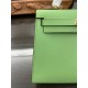 Hermes Kelly 25/28cm Sellier Bag Epsom Leather Silver/Gold Metal In Vert Criquet High