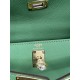 Hermes Kelly 25/28cm Sellier Bag Epsom Leather Silver/Gold Metal In Vert Criquet High