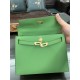 Hermes Kelly 25/28cm Sellier Bag Epsom Leather Silver/Gold Metal In Vert Criquet High