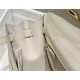 Hermes Kelly 25/28cm Sellier Bag Epsom Leather Silver/Gold Metal In Craie High