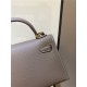 Hermes Kelly Mini II Bag Epsom Leather In Etoupe CTN High