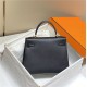 Hermes Kelly 25/28cm Sellier Bag Epsom Leather Silver/Gold Metal In Black-Gold High