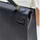 Hermes Kelly 25/28cm Sellier Bag Epsom Leather Silver/Gold Metal In Black-Gold High