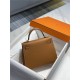 Hermes Kelly 25/28cm Sellier Bag Epsom Leather Silver/Gold Metal In Gold High