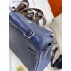 Hermes Kelly 25/28cm Retourne Bag Togo Leather In bleu obscur WAX High