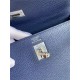 Hermes Kelly 25/28cm Retourne Bag Togo Leather In bleu obscur WAX High