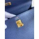 Hermes Kelly 25/28cm Retourne Bag Togo Leather In bleu obscur WAX High