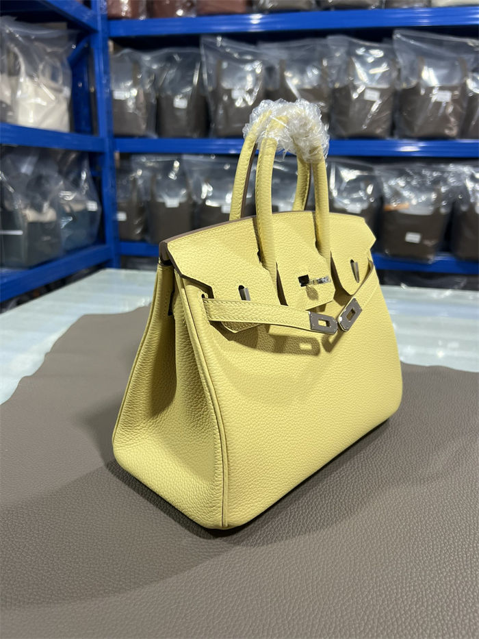 Hermes Birkin 25/30/35cm Bag Togo Leather In Jaune Poussin WAX High