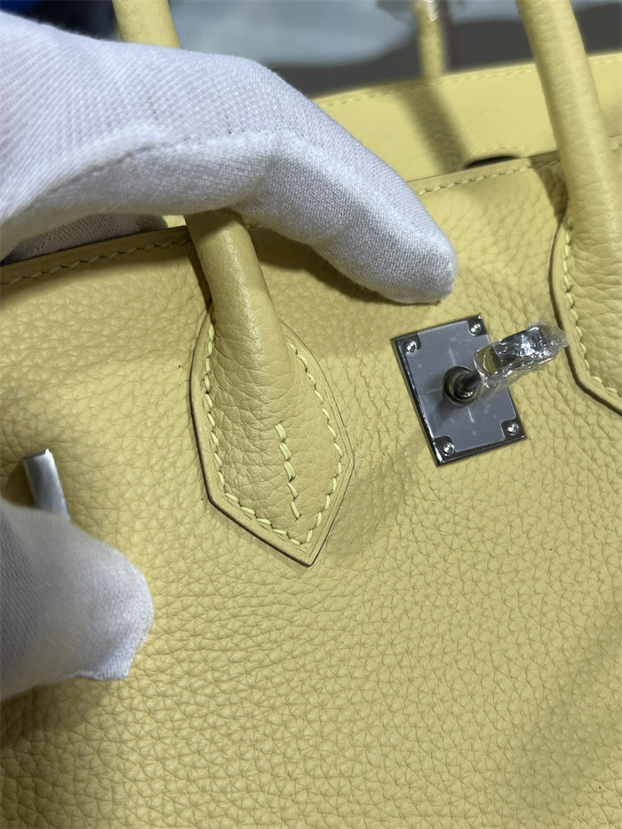 Hermes Birkin 25/30/35cm Bag Togo Leather In Jaune Poussin WAX High