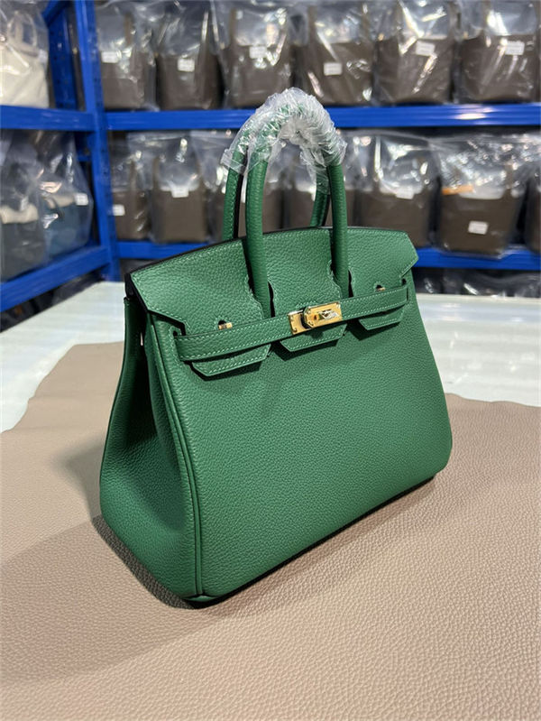 Hermes Birkin 25/30/35cm Bag Togo Leather In Vert Vertigo WAX High