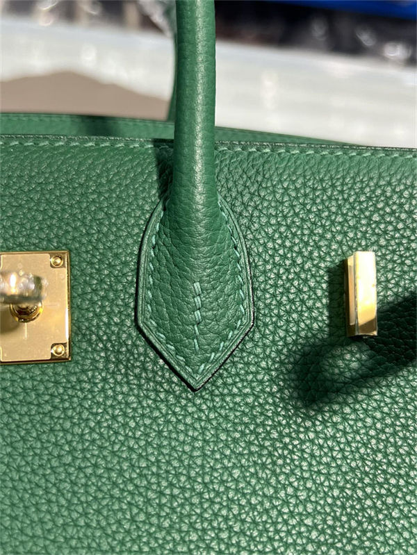 Hermes Birkin 25/30/35cm Bag Togo Leather In Vert Vertigo WAX High