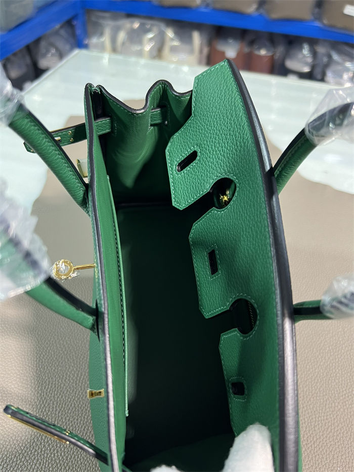 Hermes Birkin 25/30/35cm Bag Togo Leather In Vert Vertigo WAX High