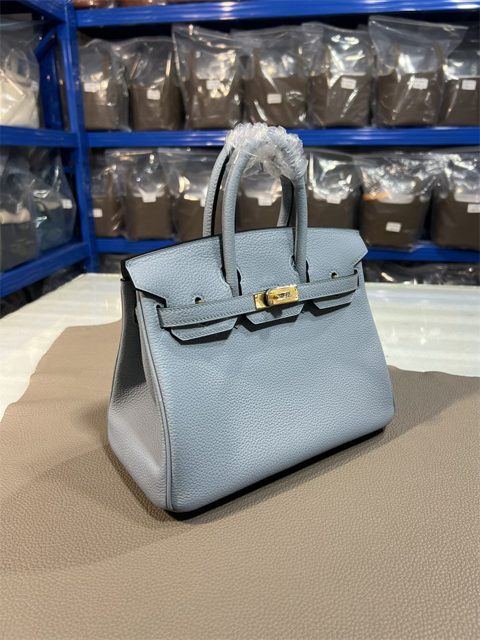 Hermes Birkin 25/30/35cm Bag Togo Leather In Blue Pale WAX High