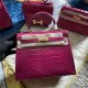 Hermes Kelly 28cm Sellier Bag Embossed Crocodile Leather In Magenta WAX High