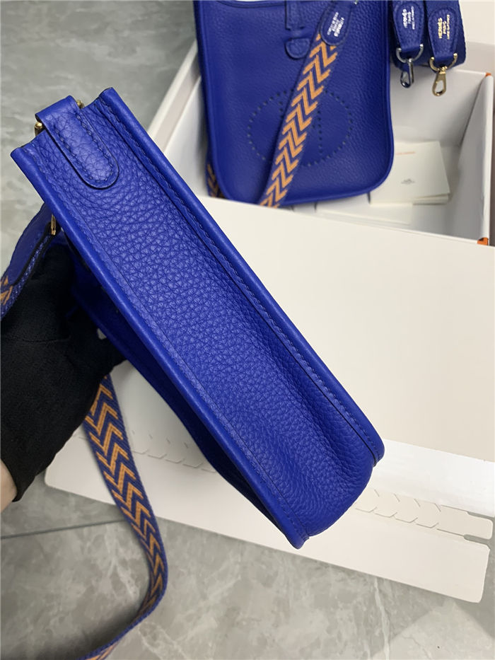 Hermes Evelyne III TPM Mini Bag Togo Leather In Royal Blue WAX High