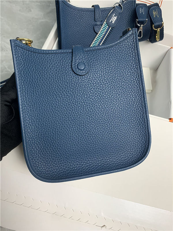 Hermes Evelyne III TPM Mini Bag Togo Leather In Navy Blue WAX High