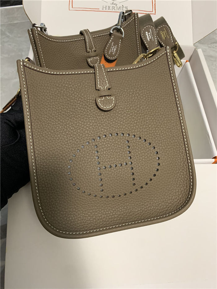 Hermes Evelyne III TPM Mini Bag Togo Leather In Brown WAX High