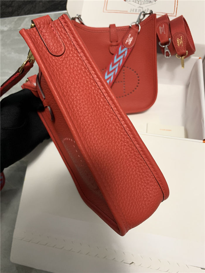 Hermes Evelyne III TPM Mini Bag Togo Leather In Red WAX High