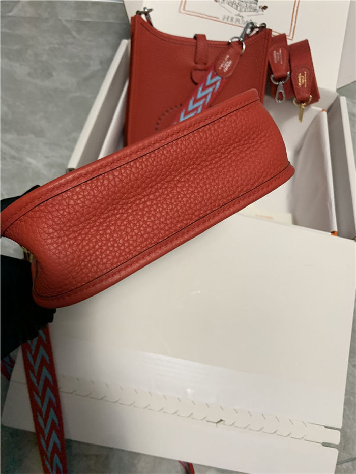 Hermes Evelyne III TPM Mini Bag Togo Leather In Red WAX High