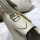 Hermes Kelly 25/28cm Sellier Bag Epsom Leather Silver/Gold Metal In Cream WAX High