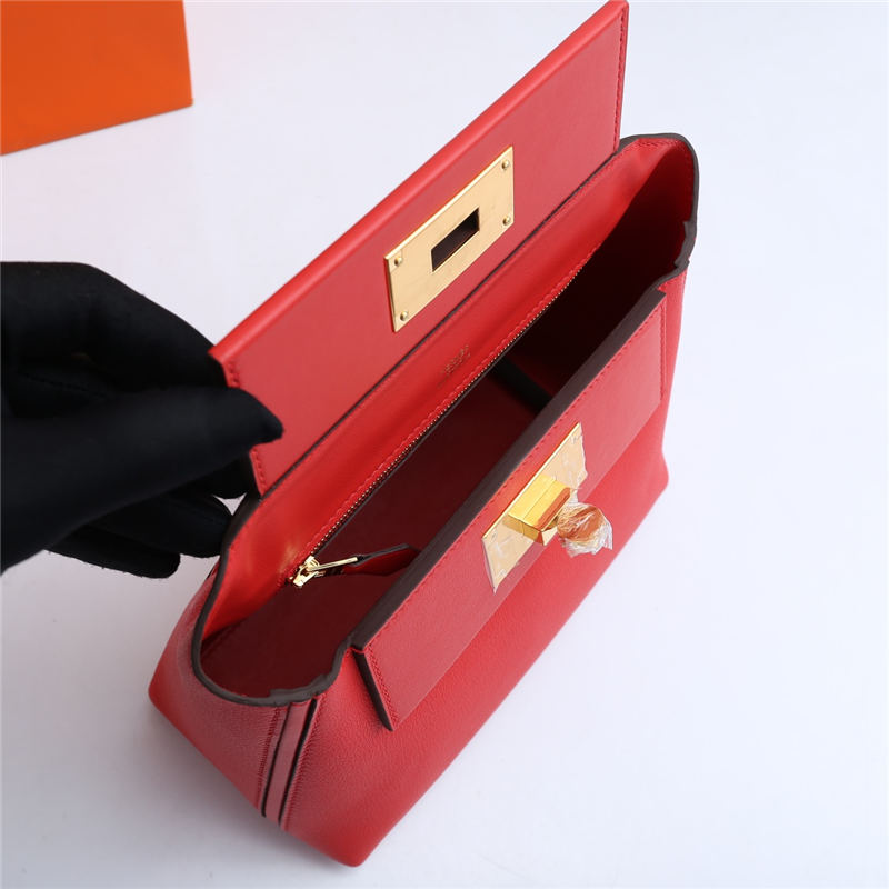 Hermes 2424 Mini Bag EVE Leather WAX Red High