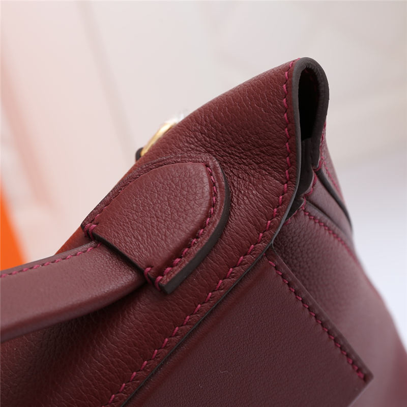 Hermes 2424 Mini Bag EVE Leather WAX Burgundy High