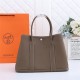 Hermes Garden Party 30/36 Bag Togo Leather WAX Gri Elephant High