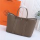 Hermes Garden Party 30/36 Bag Togo Leather WAX Gri Elephant High