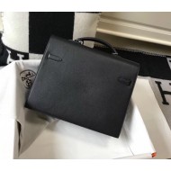 Hermes Kelly Depeche 34 Briefcase In Black Calfskin High